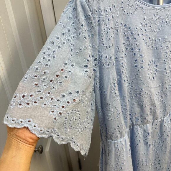 BloomChic Plus Size 2XL 100% Cotton Solid Midi Shift Dress - Picture 3 of 5